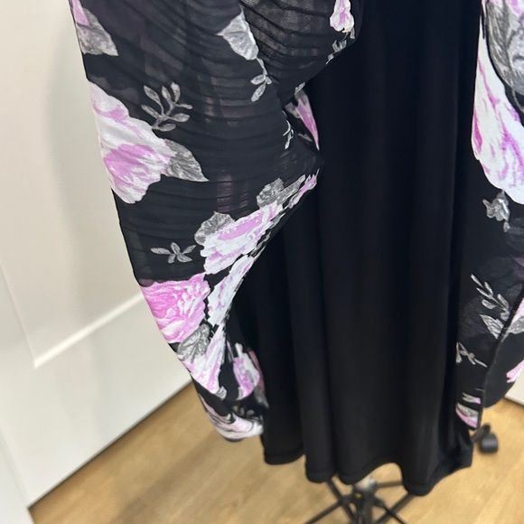 TORRID Floral Chiffon Pleated Midi Dress Accordion Skirt Stretch Waist | 3X - Picture 9 of 11